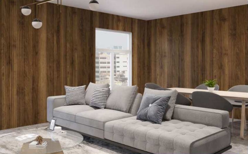 Pare Panels Oak Wood Ocre Prism Design Louver 10x0.85 ft wood Brown Oak_Wood