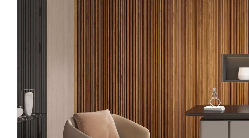 Pare Panels Oak Wood Ocre Louver 10x0.88 ft wood Brown Oak_Wood