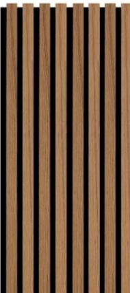 Texture Finish Acoustic Panel Wood Louvers Brown 7.8x0.98 Ft - P1 578