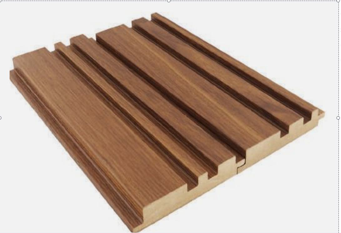 Organic Brown Barcode Pattern MDF HMR Grade Louver 9x0.39 ft wood Brown PN 00024