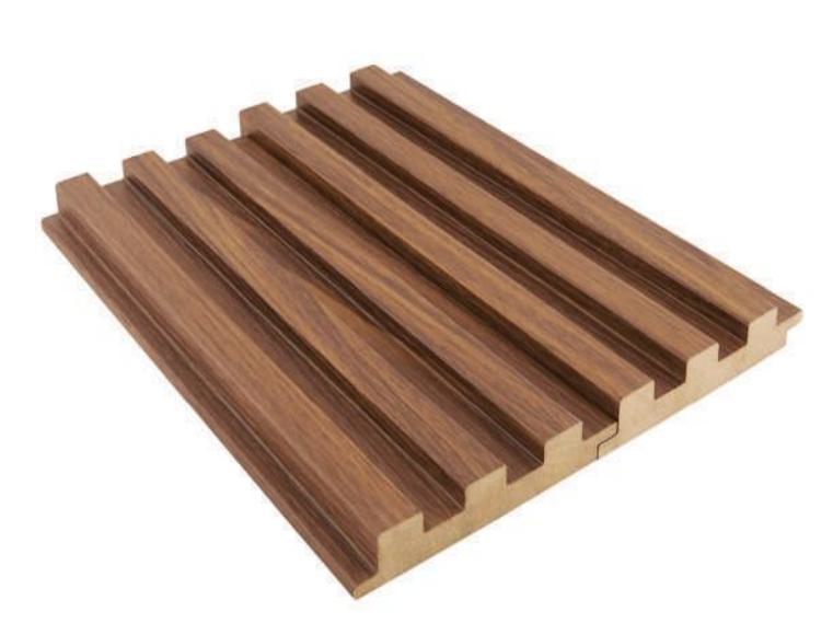 B Organic Brown Linear Medium Pattern Louver 9x0.39 ft wood Brown PN 00024