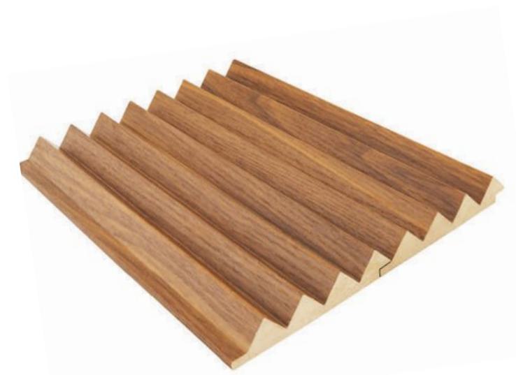 Organic Brown Triangle Pattern MDF HMR Grade Louver 9x0.39 ft wood Brown PN 00024