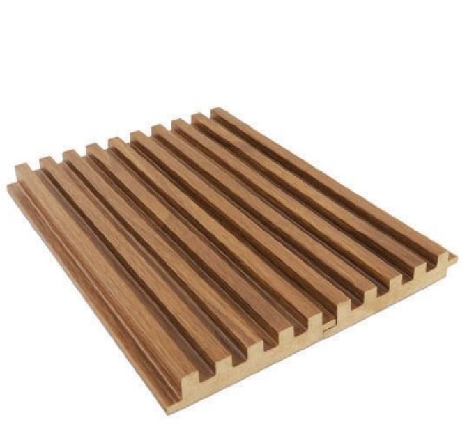 D Organic Brown Linear Small Pattern Louver 9x0.39 ft wood Brown PN 00024