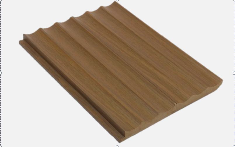 Organic Brown Scoop Pattern MDF HMR Grade Louver 9x0.39 ft wood Brown PN 00024