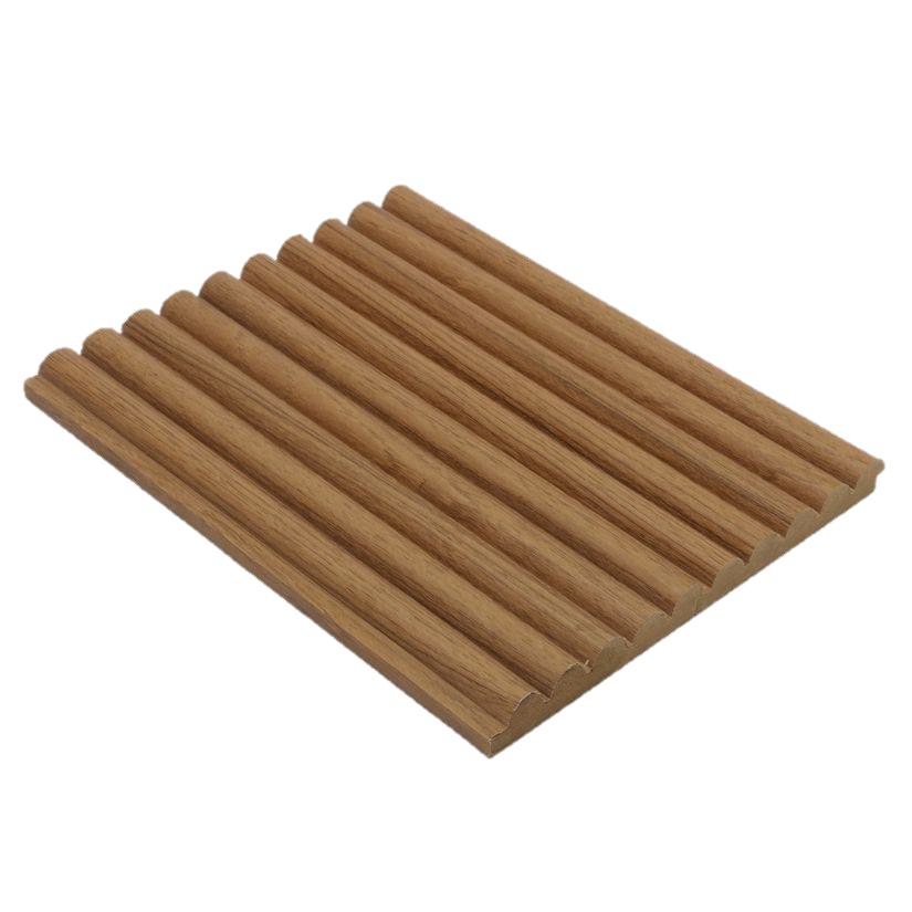 G Organic Brown Curve Pattern Louver Wood 9x0.39 Ft - Pn 00024