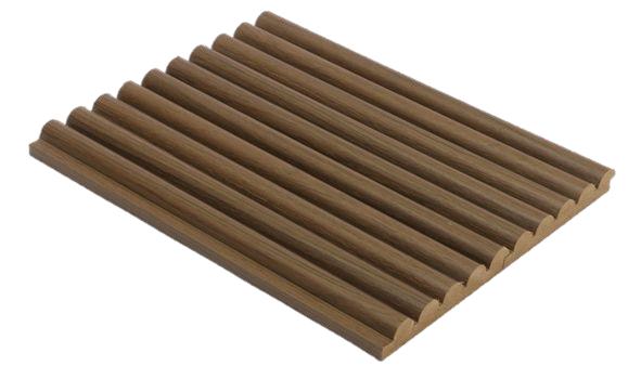 G Cocoa Brown Curve Pattern Louver 9x0.39 ft wood Brown PN 00025