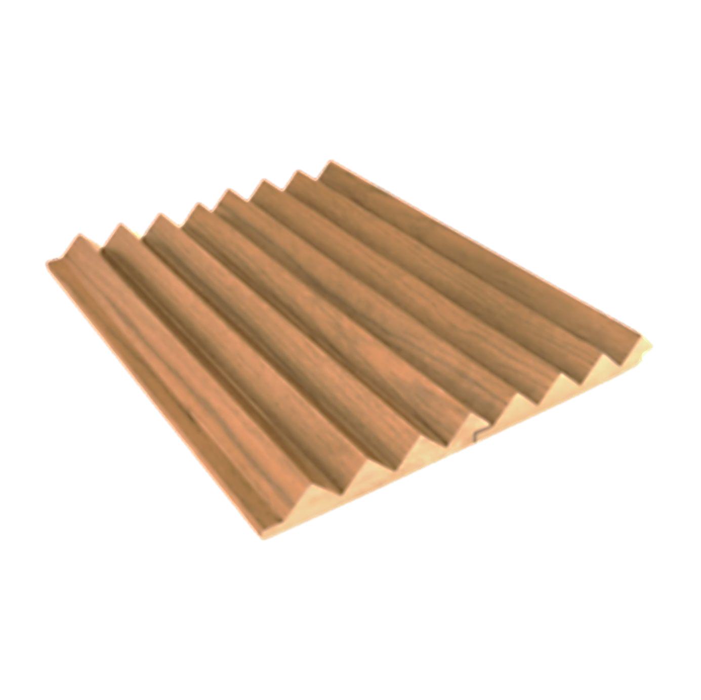 C Teak Brown Triangle Pattern MDF HMR Grade Louver 9x0.39 ft wood Brown PN 00026