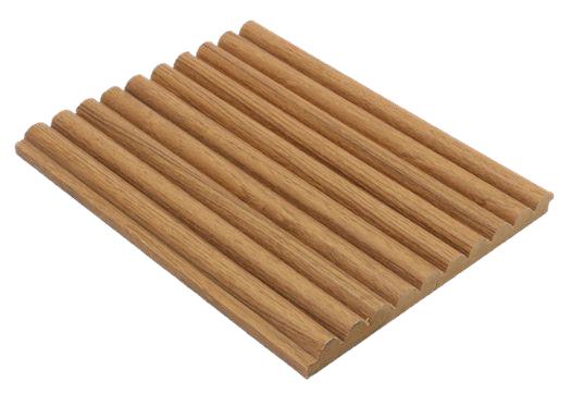 G Teak Brown Curve Pattern Louver 9x0.39 ft wood Brown PN 00026