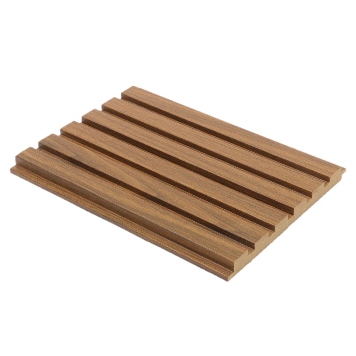 B Organic Brown Linear Pattern Louver Wood 9x0.39 Ft - Pn 00027