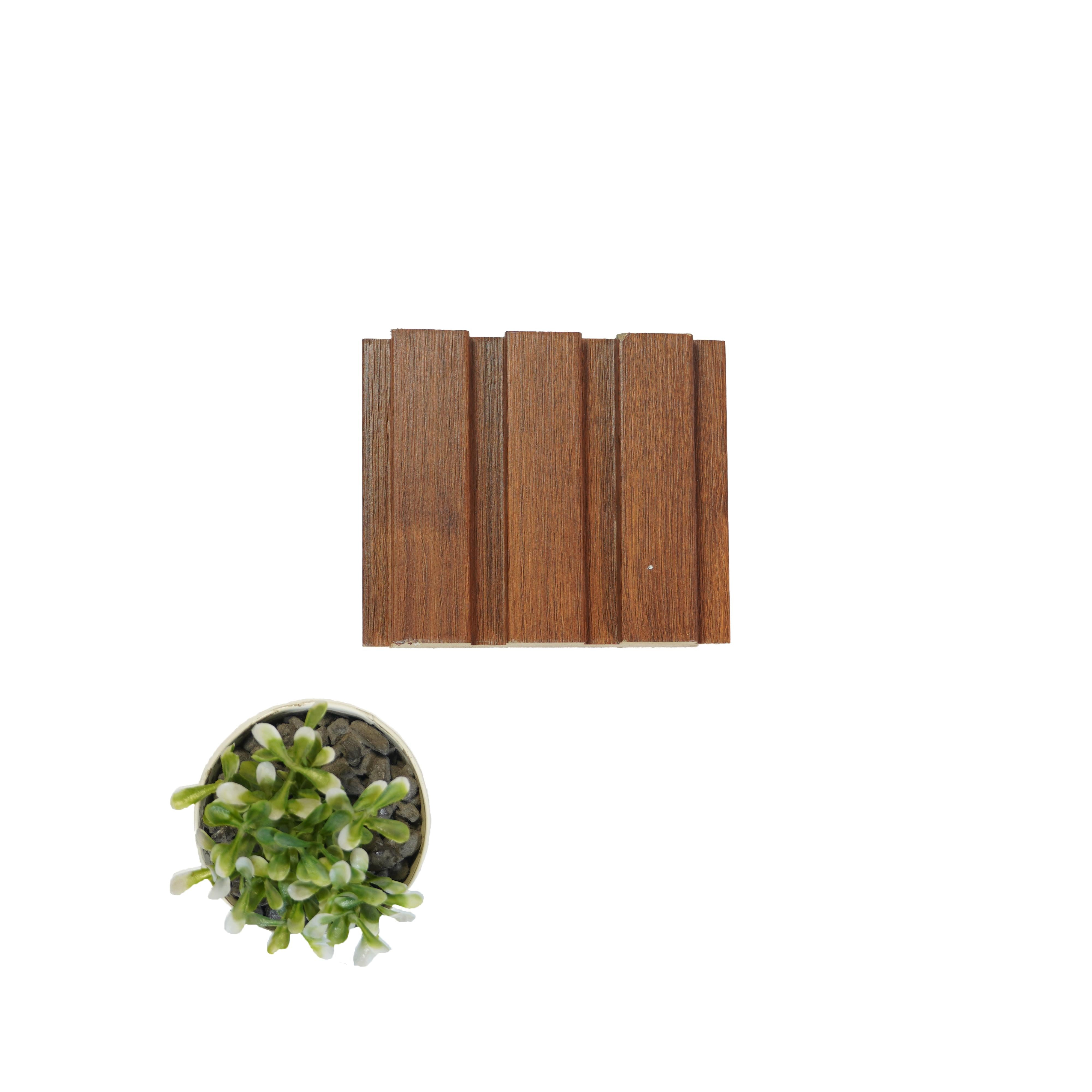 Slate Patterned Wooden Premium Mdf Louver Wood Brown 9.5x0.39 Ft - Pn 00031