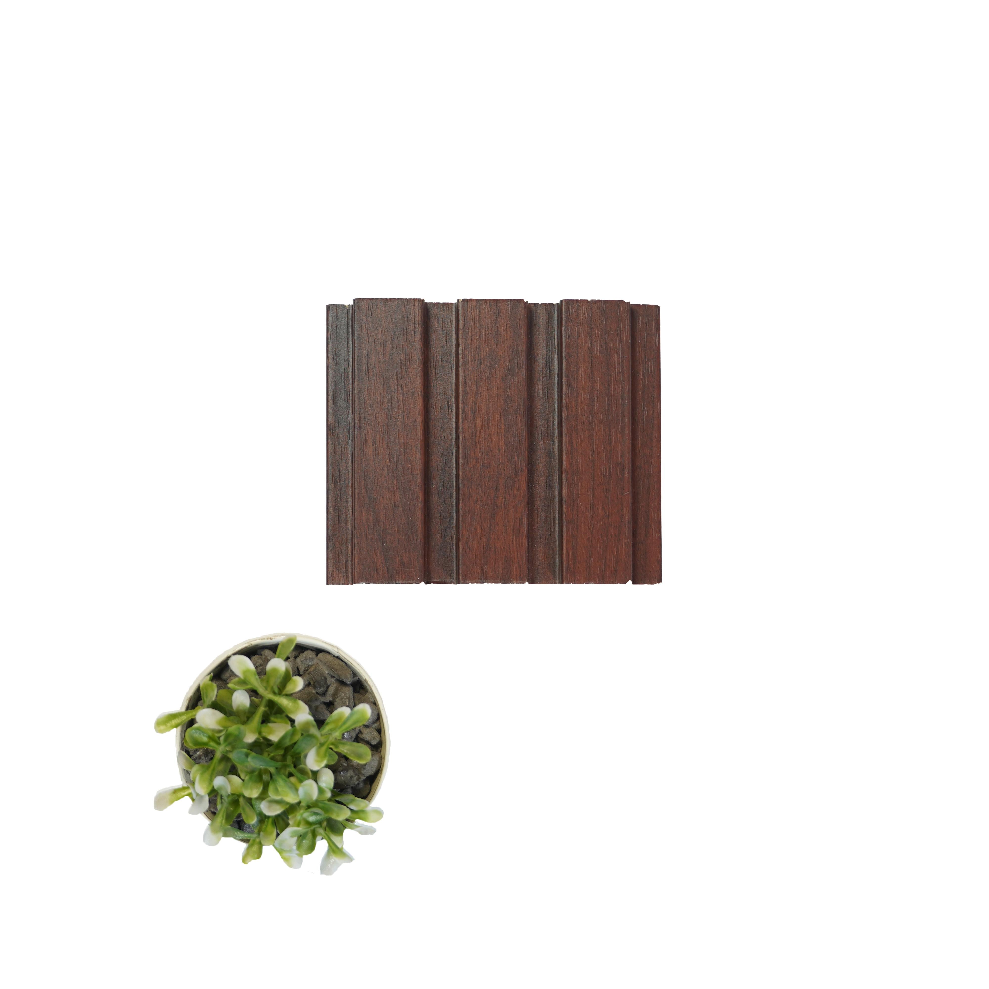 Slate Patterned Wooden Premium Mdf Louver Wood Brown 9.5x0.39 Ft - Pn 00032