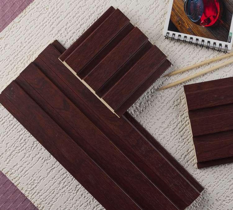 Slate Patterned Wooden Premium Mdf Louver Wood Brown 9.5x0.39 Ft - Pn 00032