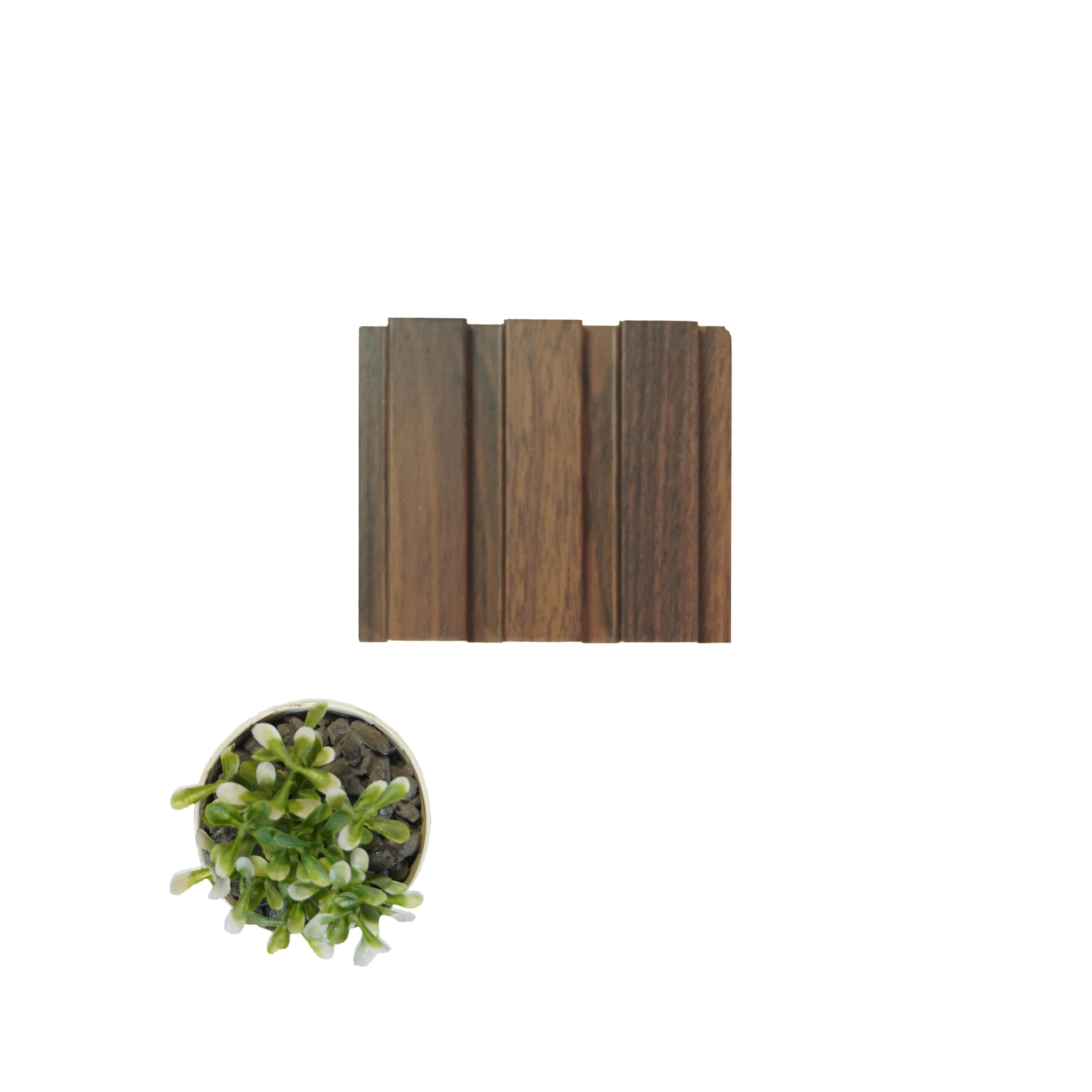 Slate Patterned Wooden Premium Mdf Louver Wood Brown 9.5x0.39 Ft - Pn 00033