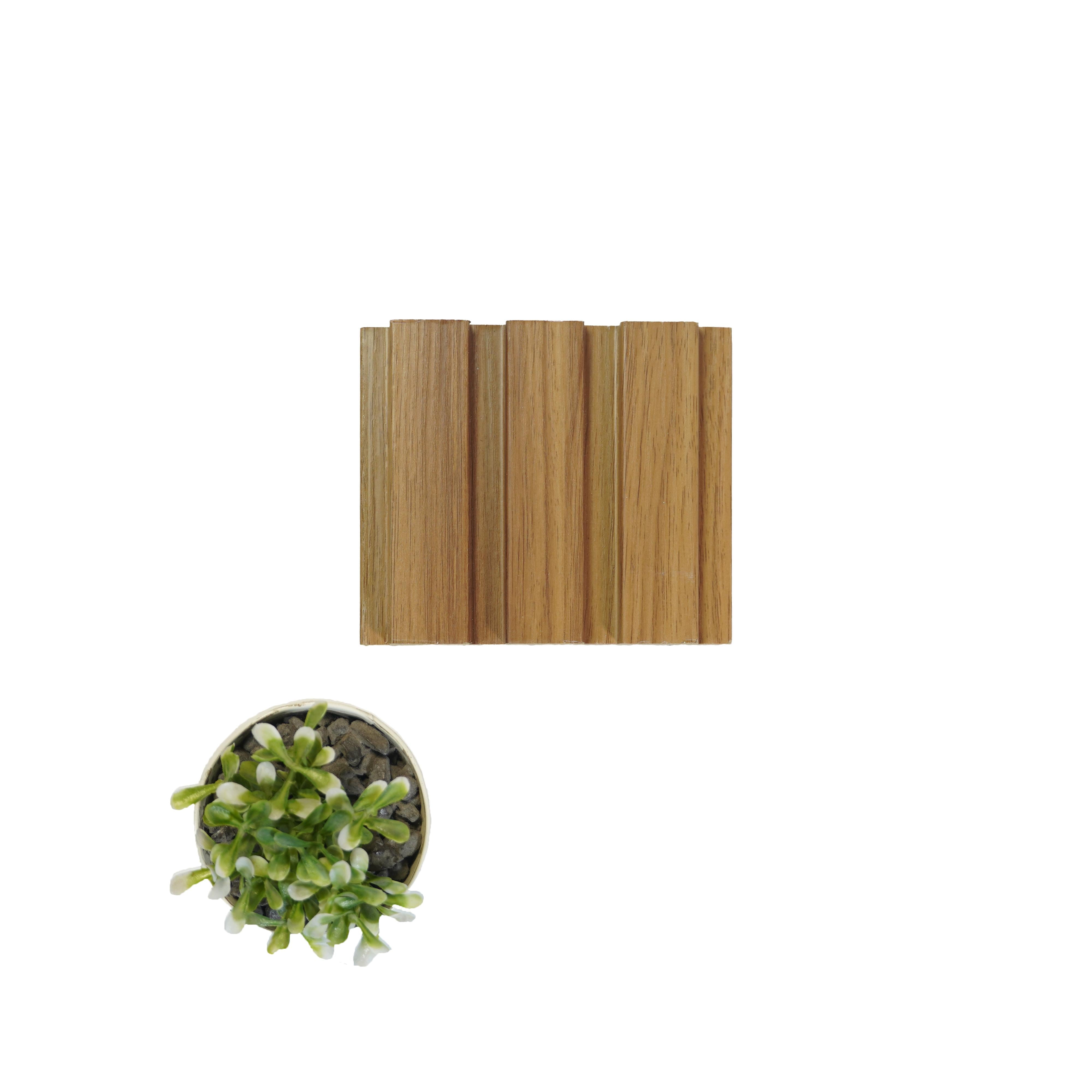 Slate Patterned Wooden Premium Mdf Louver Wood Brown 9.5x0.39 Ft - Pn 00034