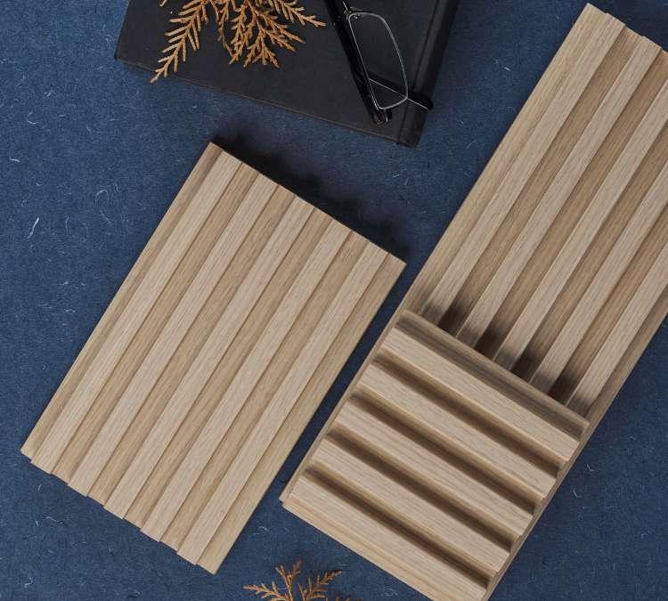 Ribbed Wooden Premium Mdf Louver Wood Beige 9.5x0.39 Ft - Pn 00035