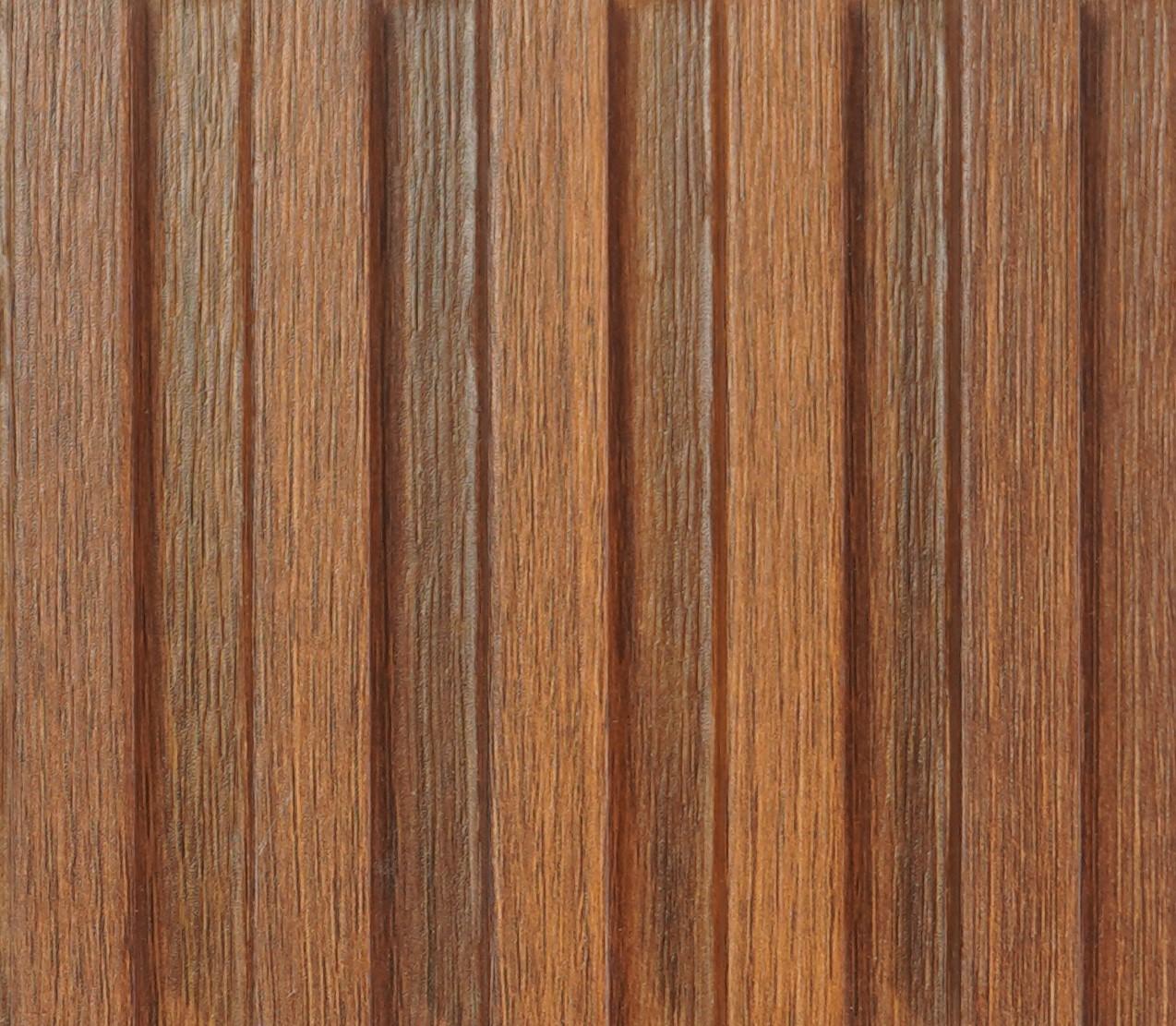 Ribbed Wooden Premium Mdf Louver Wood Brown 9.5x0.39 Ft - Pn 00037