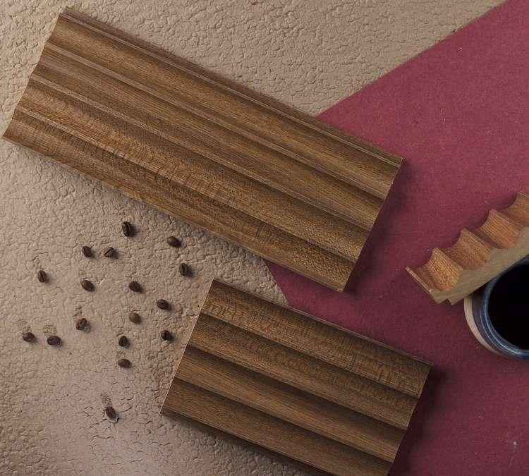 Fluted Wooden Premium Mdf Louver Wood Brown 9.5x0.39 Ft - Pn 00038