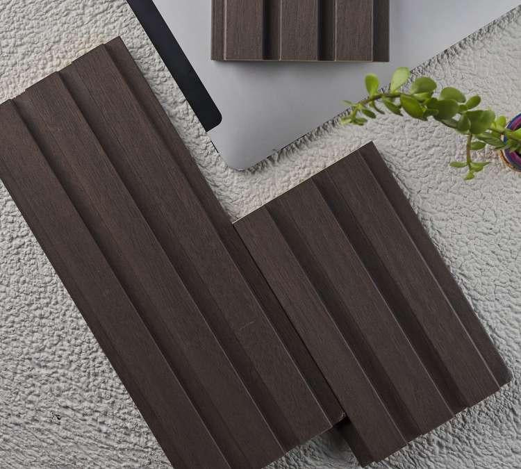 Slate Patterned Wooden Premium Mdf Louver Wood Brown 9.5x0.39 Ft - Pn 00040