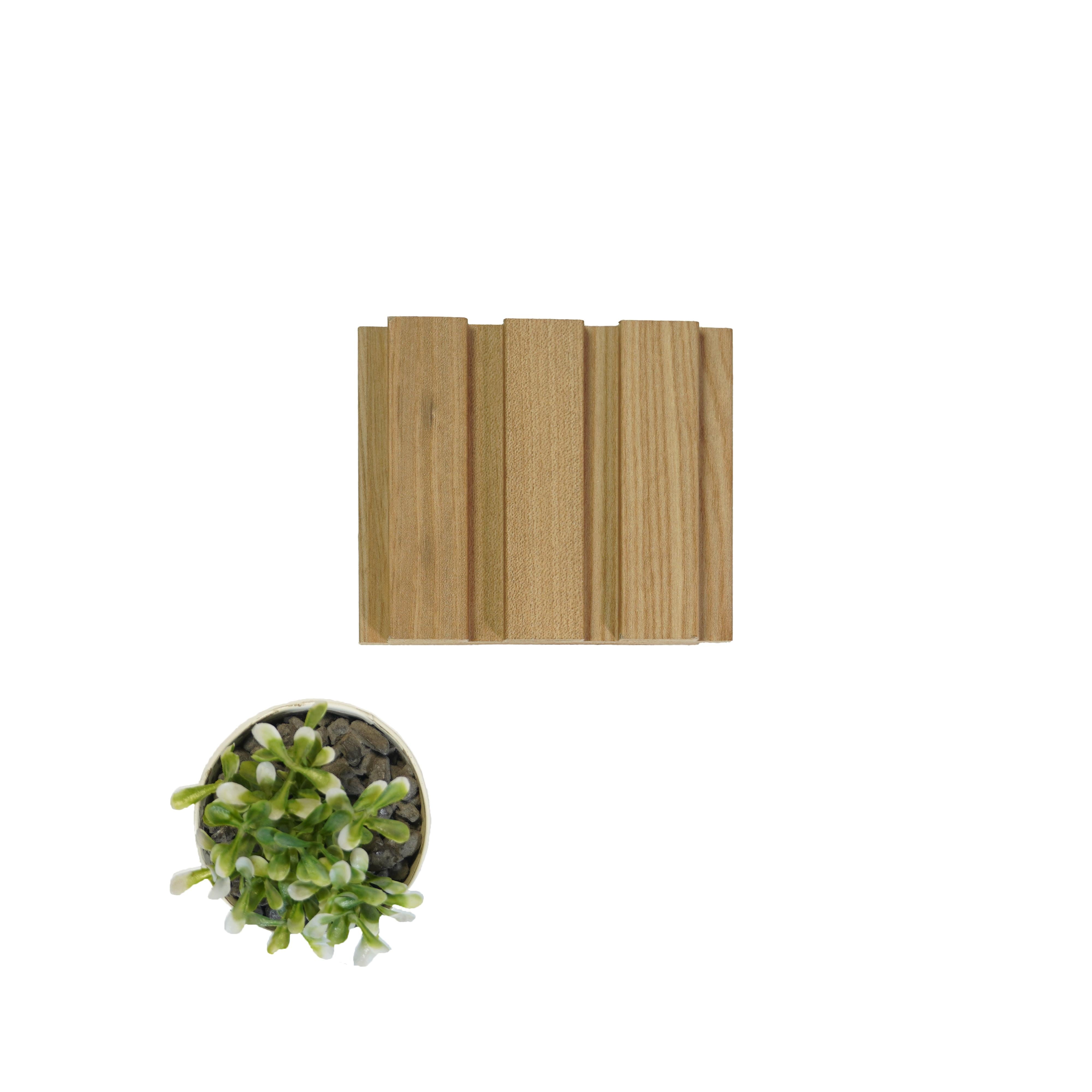 Slate Patterned Wooden Premium Mdf Louver Wood Brown 9.5x0.39 Ft - Pn 00041