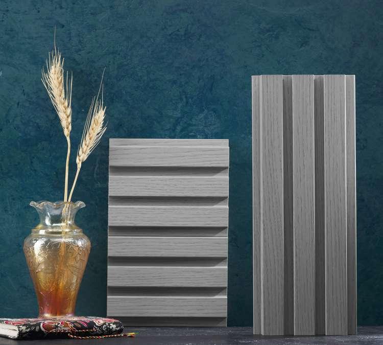 Slate Patterned Pastels And Solids Premium Mdf Louver Plain Colors Grey 9.5x0.39 Ft - Pn 00042