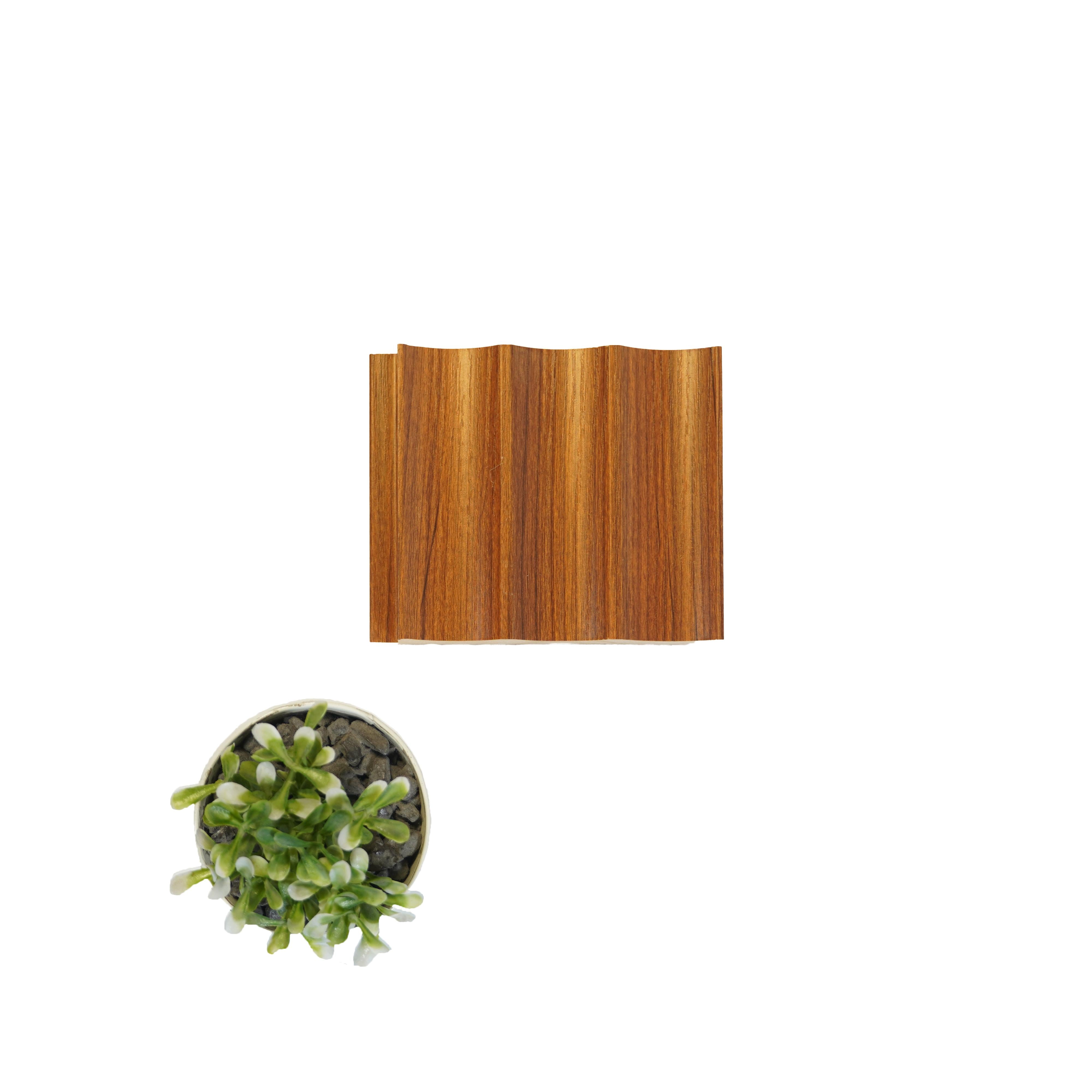 Wooden Mdf Louvers Panel Wood Brown 9x0.39 Ft - Pn 00055