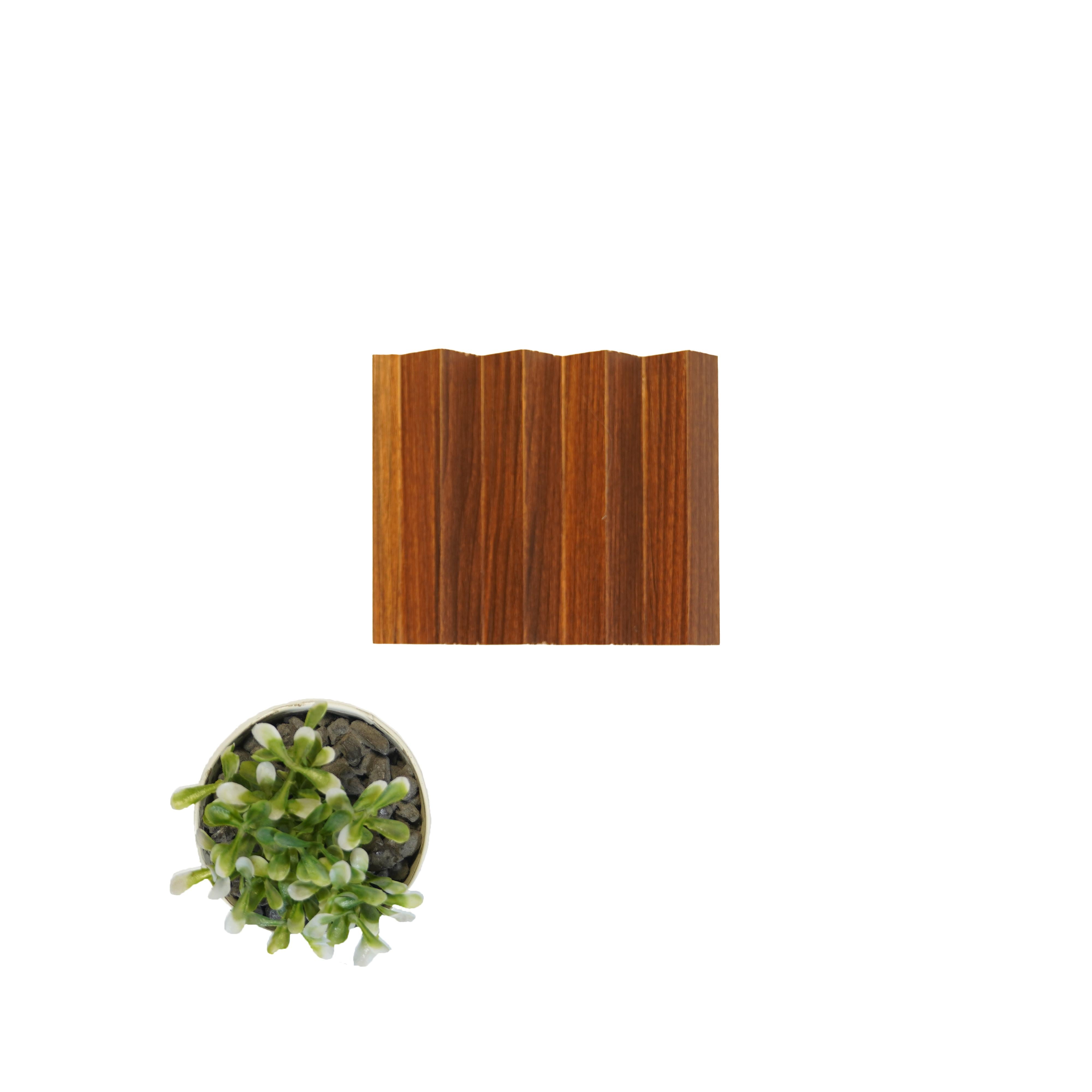 Wooden Mdf Louver Panel Wood Dark Brown 9x0.39 Ft - Pn 00056