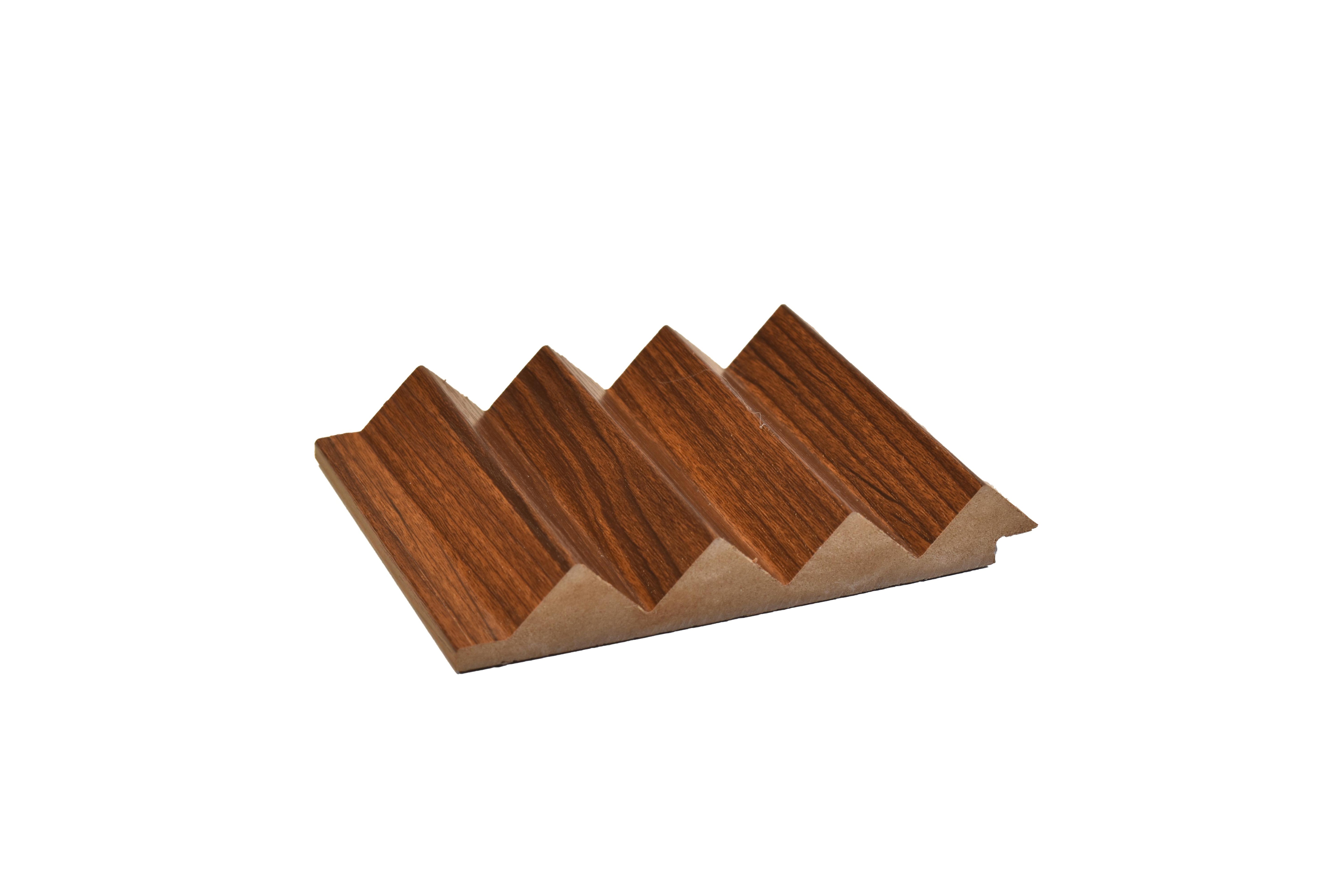 Wooden Mdf Louver Panel Wood Dark Brown 9x0.39 Ft - Pn 00056