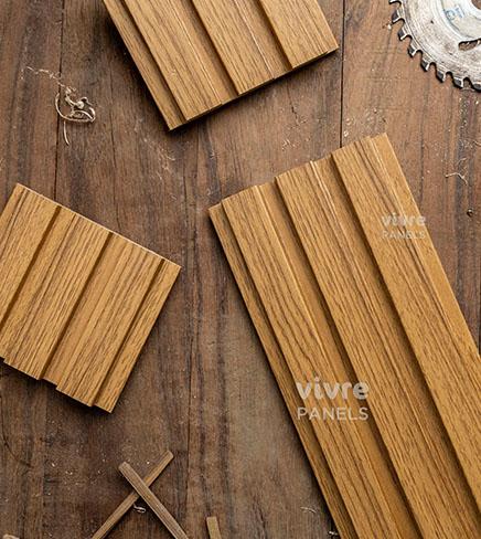 Wooden 9 Ft X 4.75 Inch Mdf Louvers Panel Wood Brown 9x0.39 - Pn 00058