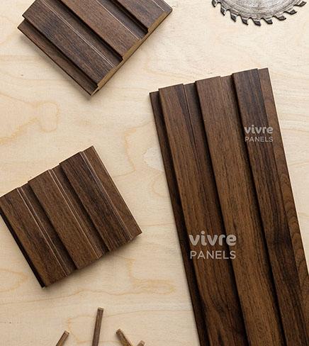 Wooden 9 Ft X 4.75 Inch Mdf Louvers Panel Wood Dark Brown 9x0.39 - Pn 00059