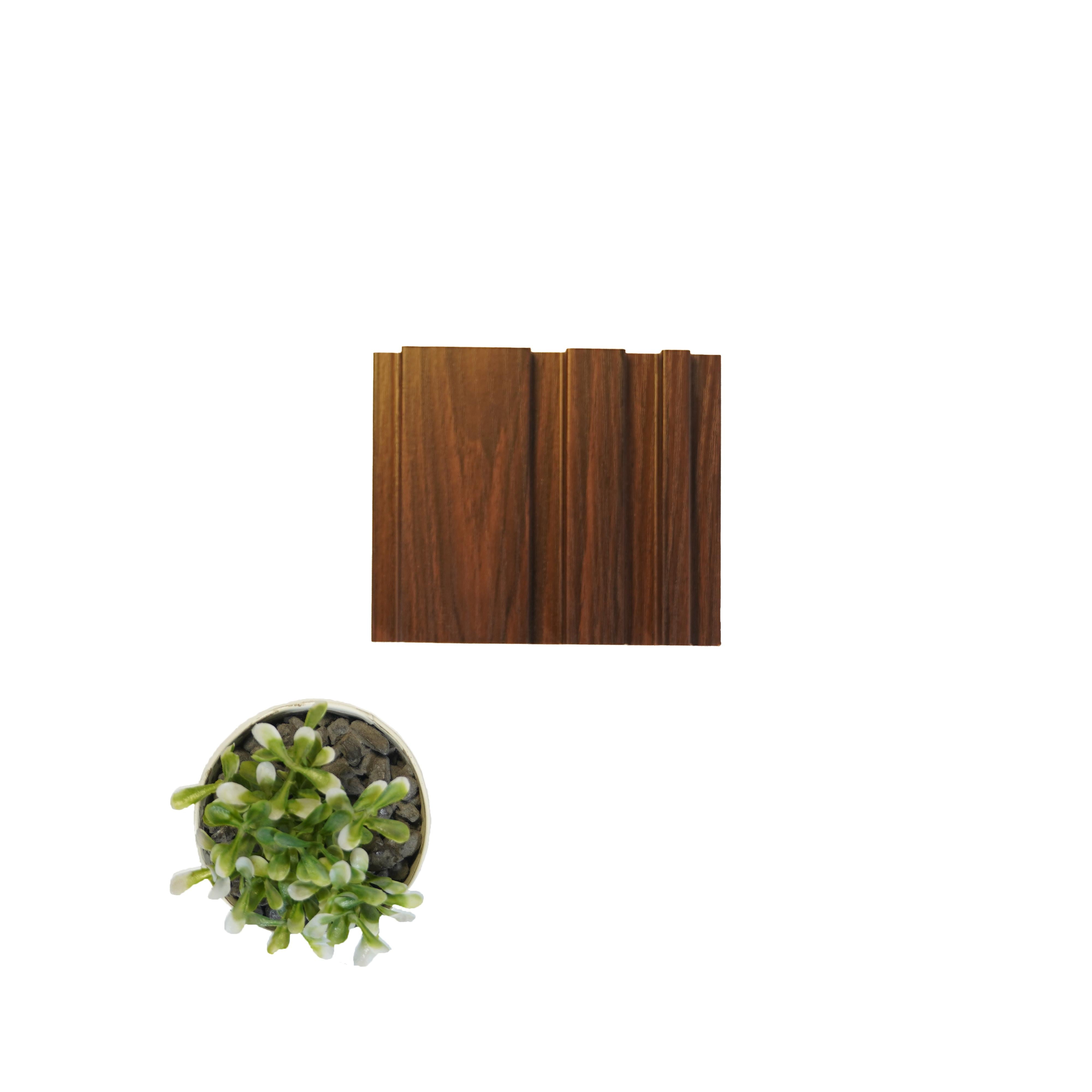 Wooden Mdf Louver Panel Wood Dark Brown 9x0.39 Ft - Pn 00063