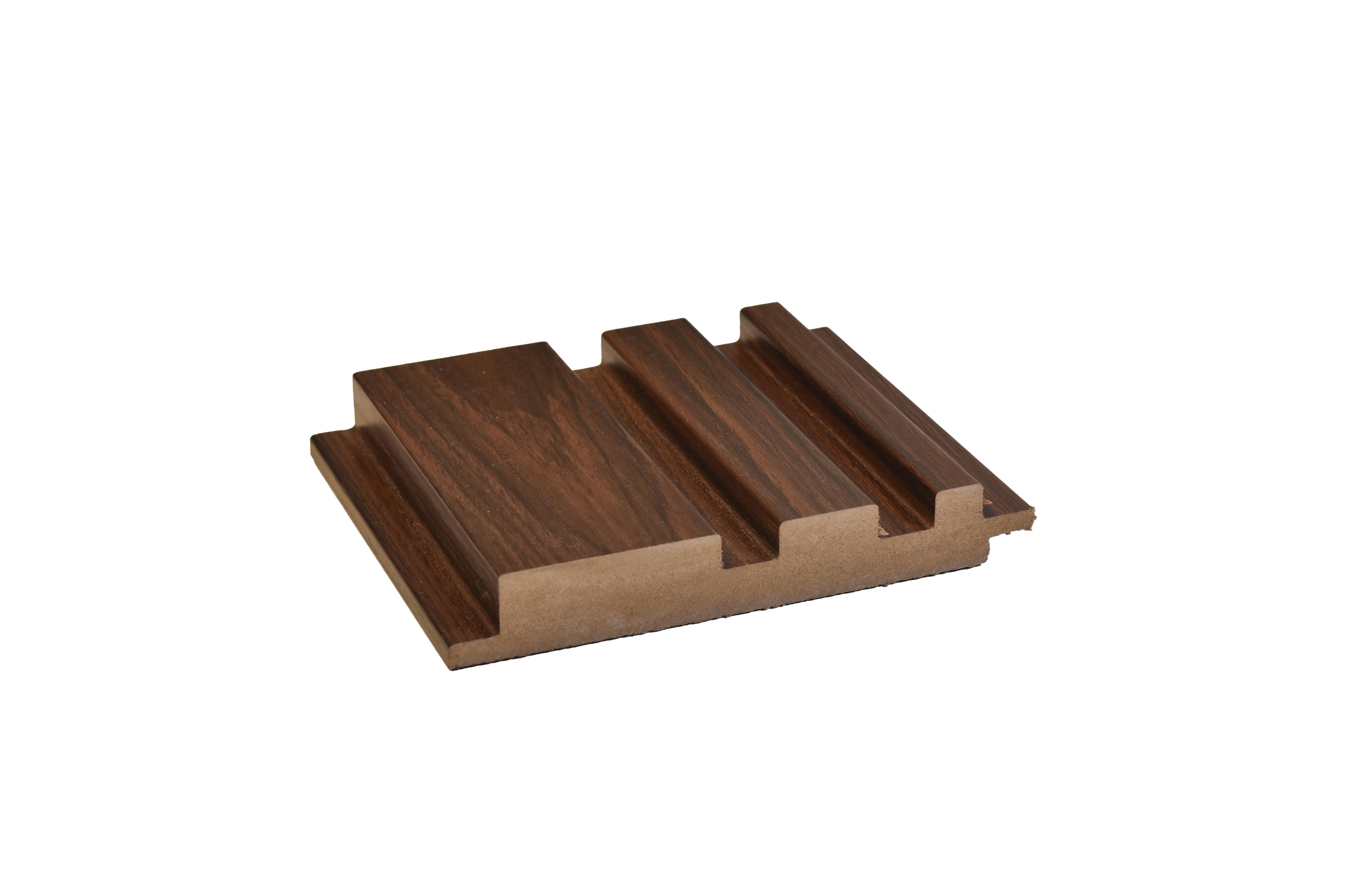Wooden Mdf Louver Panel Wood Dark Brown 9x0.39 Ft - Pn 00063