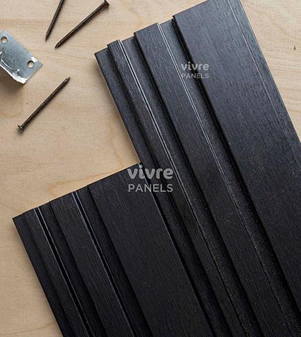 Wooden 9 Ft X 4.75 Inch Mdf Louvers Panel Wood Black 9x0.39 - Pn 00064
