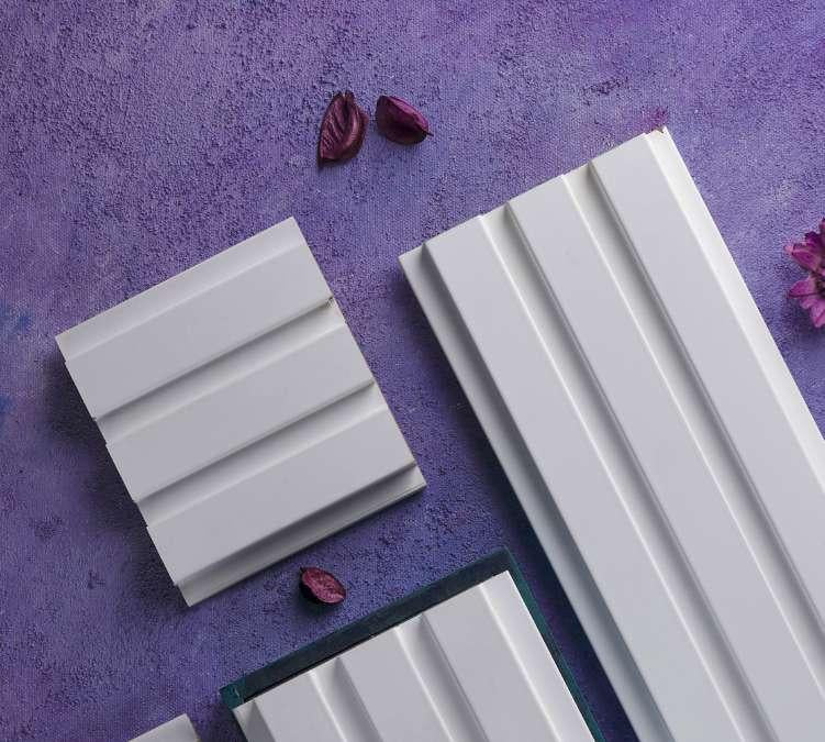Linear Patterned White Pastels Premium Mdf Louver Plain Colors 9.5x0.39 Ft - Pn 00073