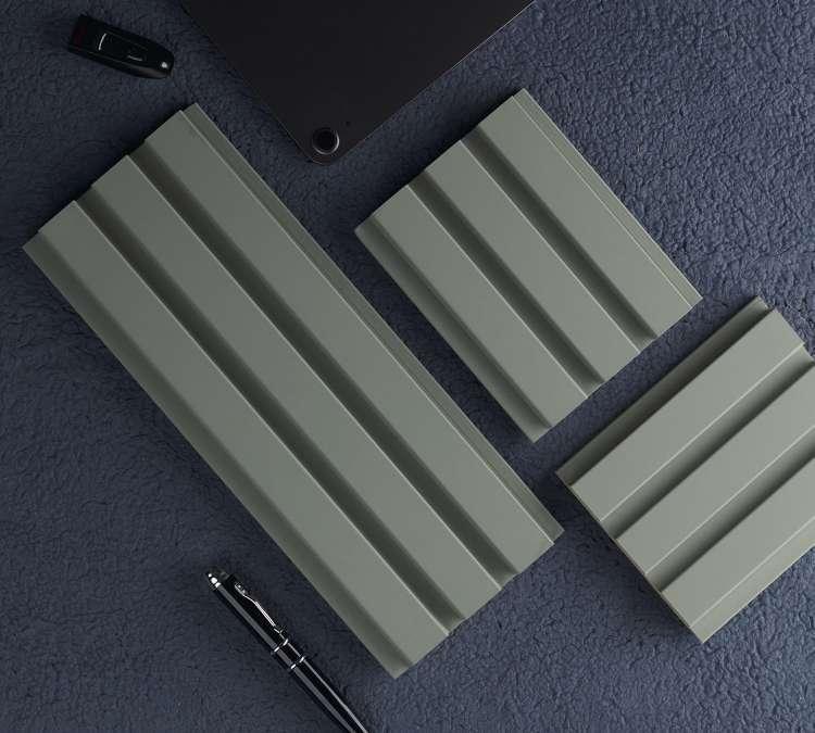 Linear Patterned Grey Pastels Premium Mdf Louver Plain Colors 9.5x0.39 Ft - Pn 00074