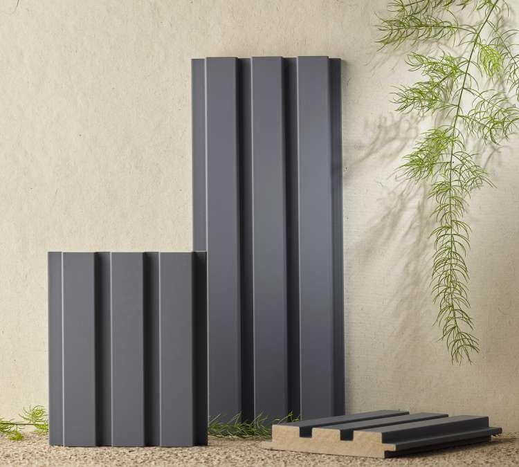 Linear Patterned Black Pastels Premium Mdf Louver Plain Colors 9.5x0.39 Ft - Pn 00075