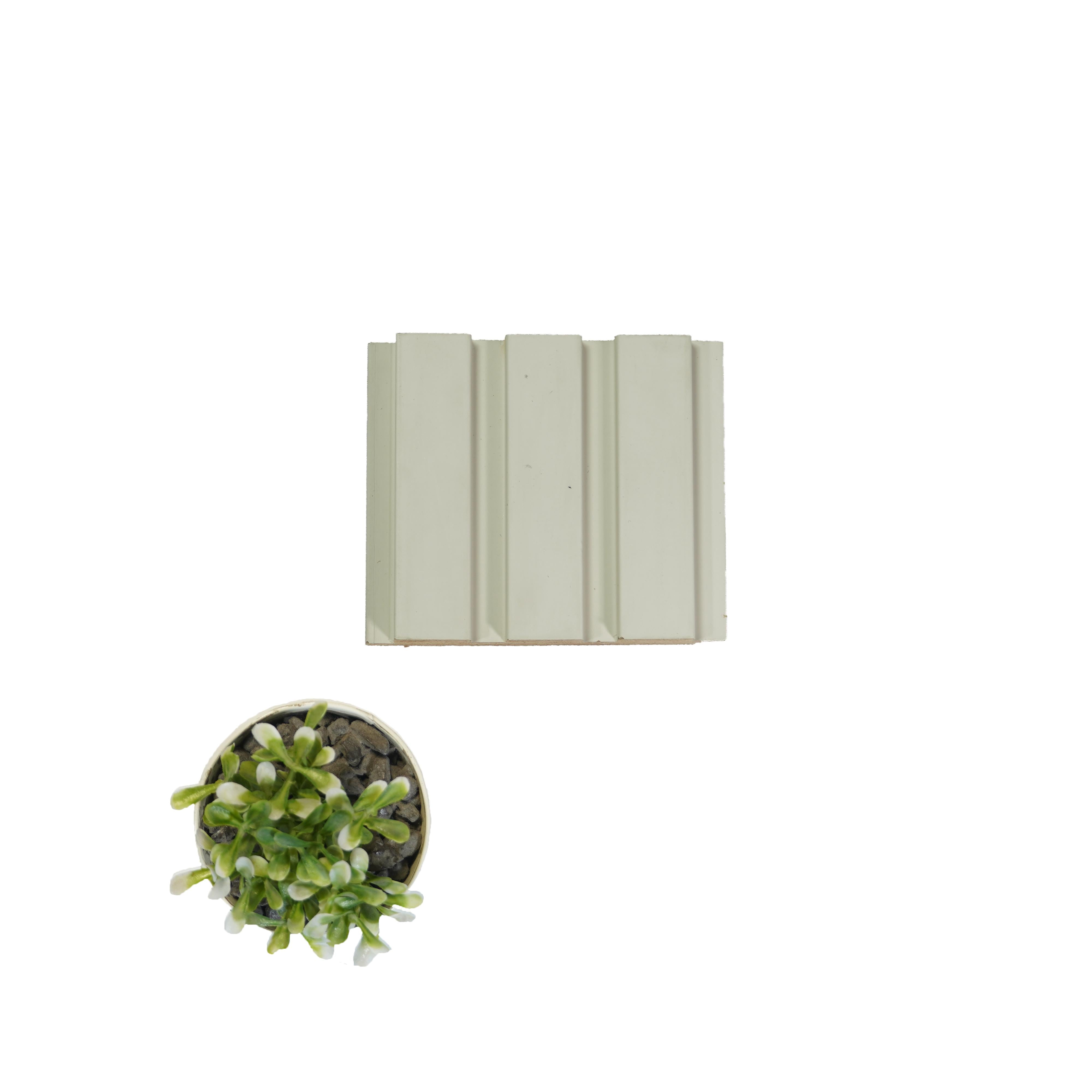 Linear Patterned Beige Pastels Premium Mdf Louver Plain Colors 9.5x0.39 Ft - Pn 00076