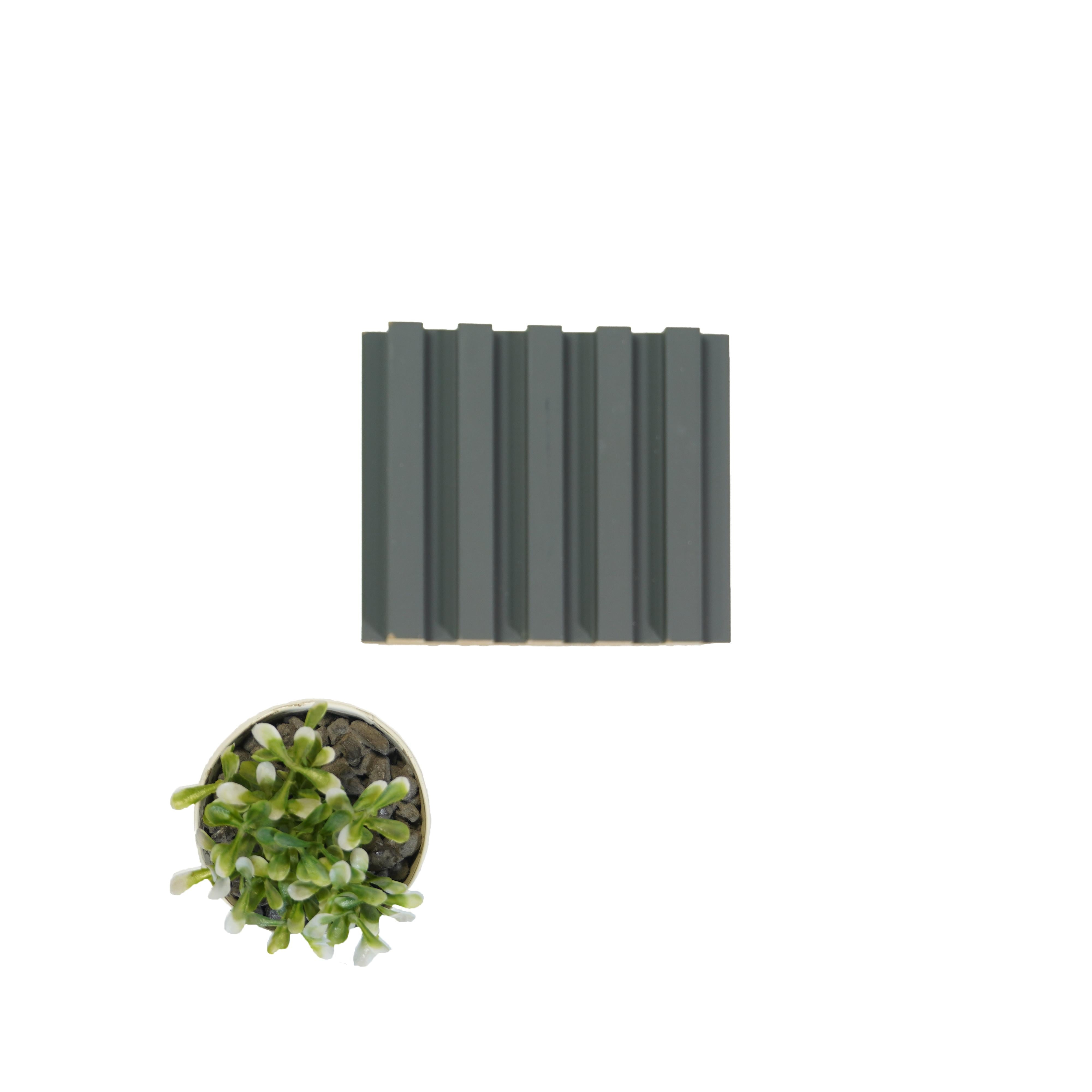 Ribbed Patterned Black Pastels Premium Mdf Louver Plain Colors 9.5x0.39 Ft - Pn 00079