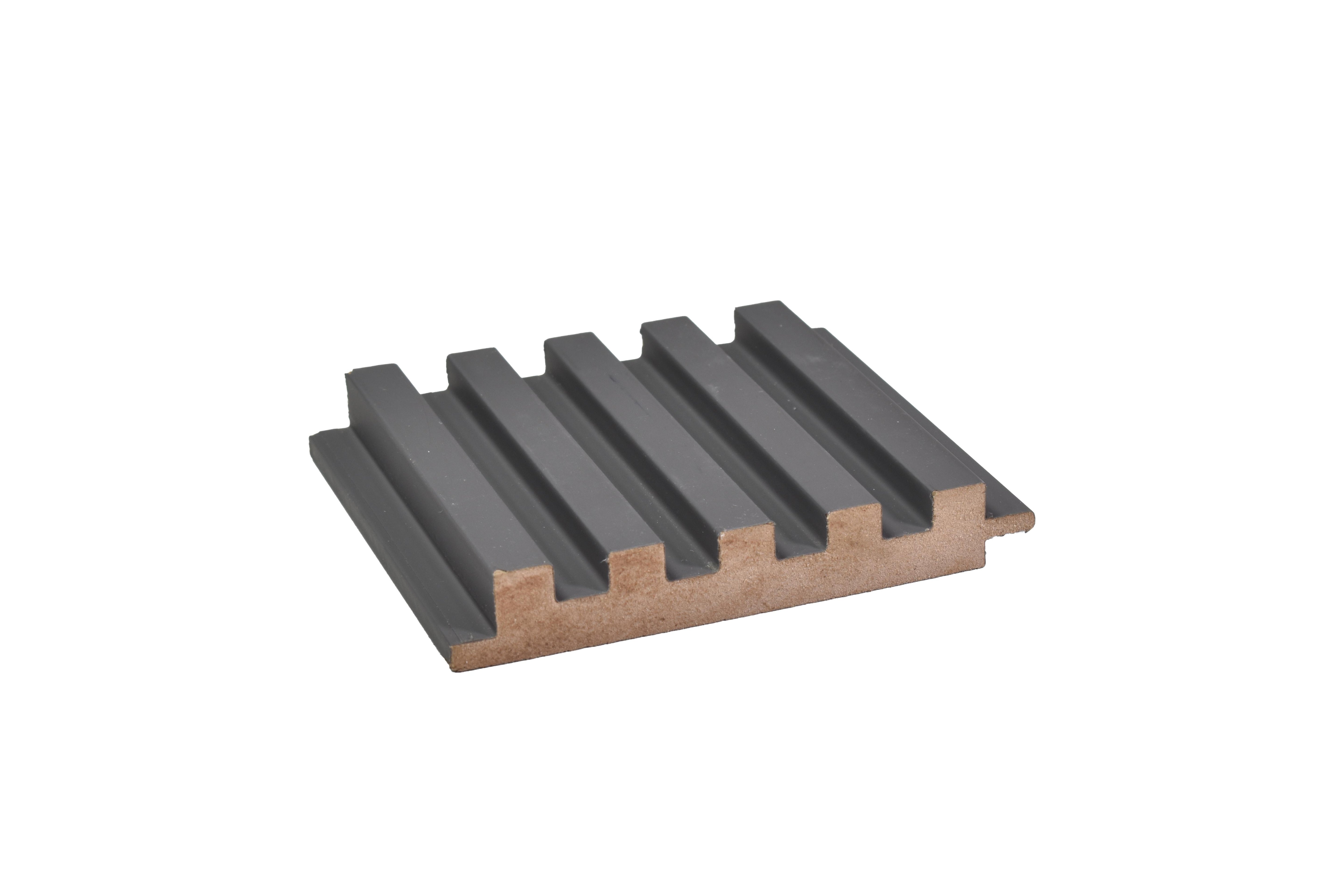 Ribbed Patterned Black Pastels Premium Mdf Louver Plain Colors 9.5x0.39 Ft - Pn 00079