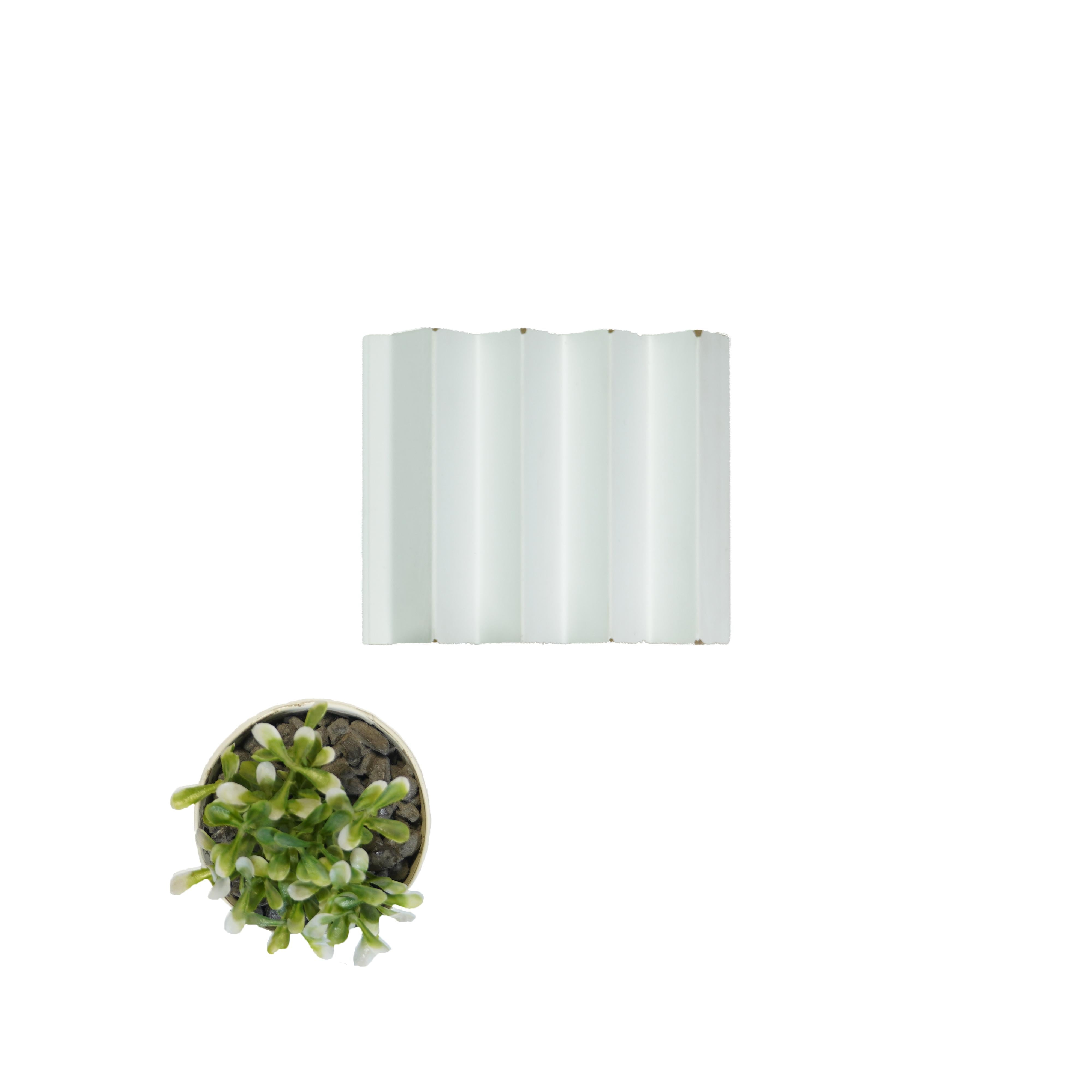 Triangular Patterned White Pastels Premium Mdf Louver Plain Colors 9.5x0.39 Ft - Pn 00080