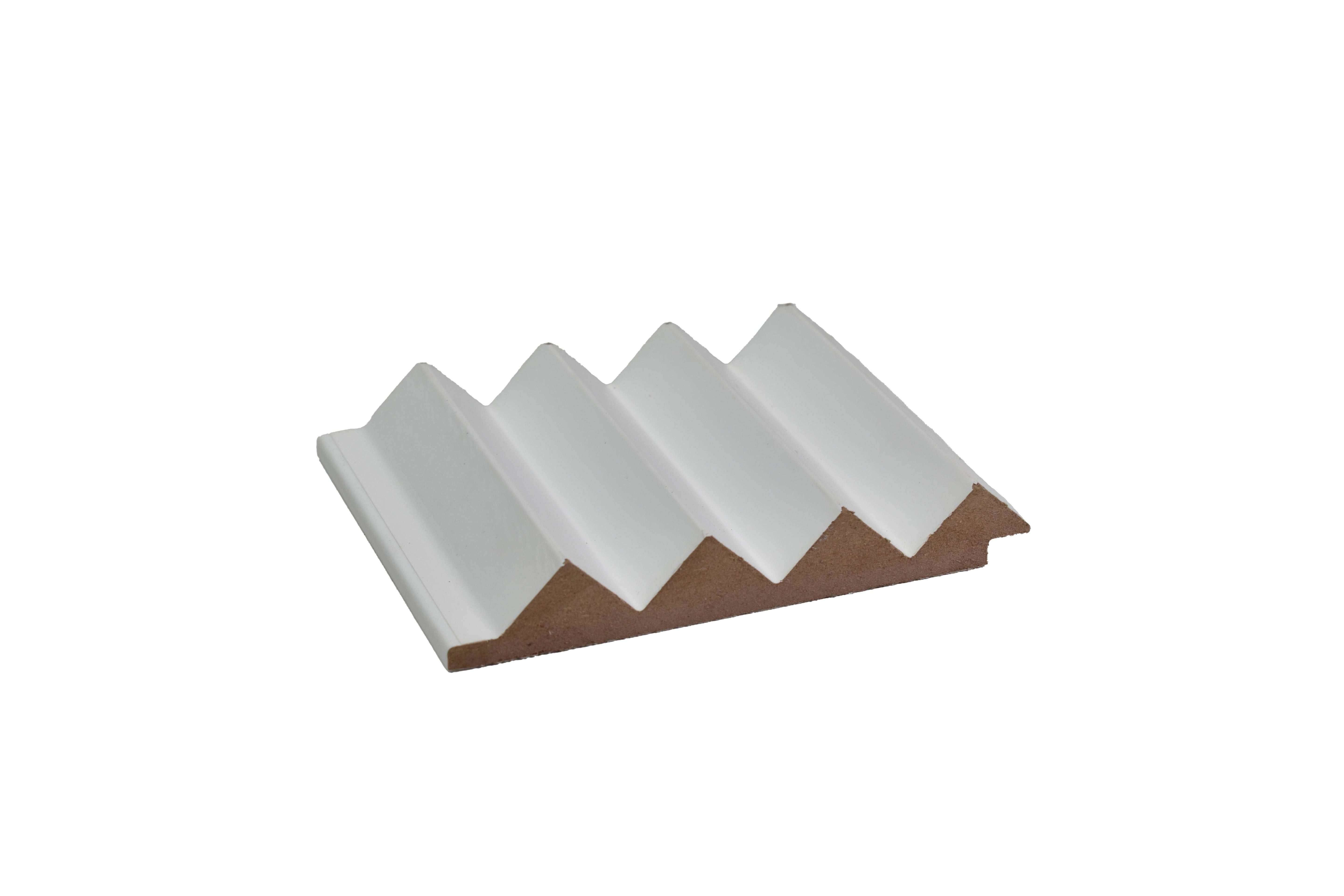 Triangular Patterned White Pastels Premium Mdf Louver Plain Colors 9.5x0.39 Ft - Pn 00080