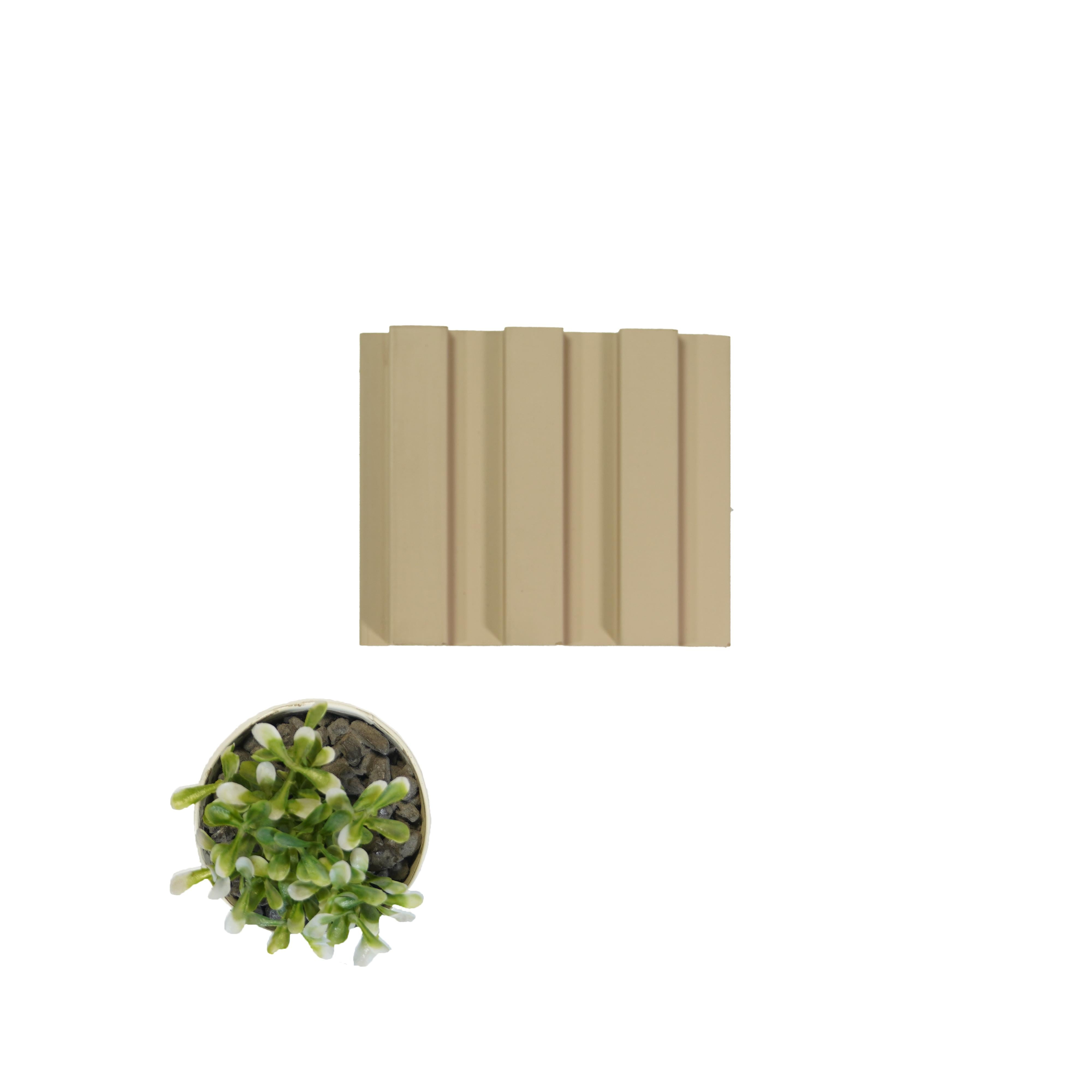 Block Patterned Beige Pastels Premium Mdf Louver Plain Colors 9.5x0.39 Ft - Pn 00081