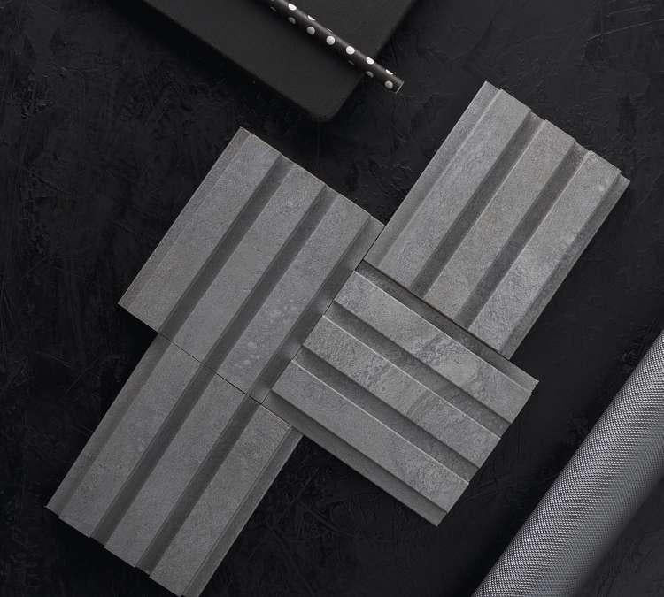 Grey Stone Linear Small Premium Mdf Louver Marble & 9.5x0.39 Ft - Pn 00082