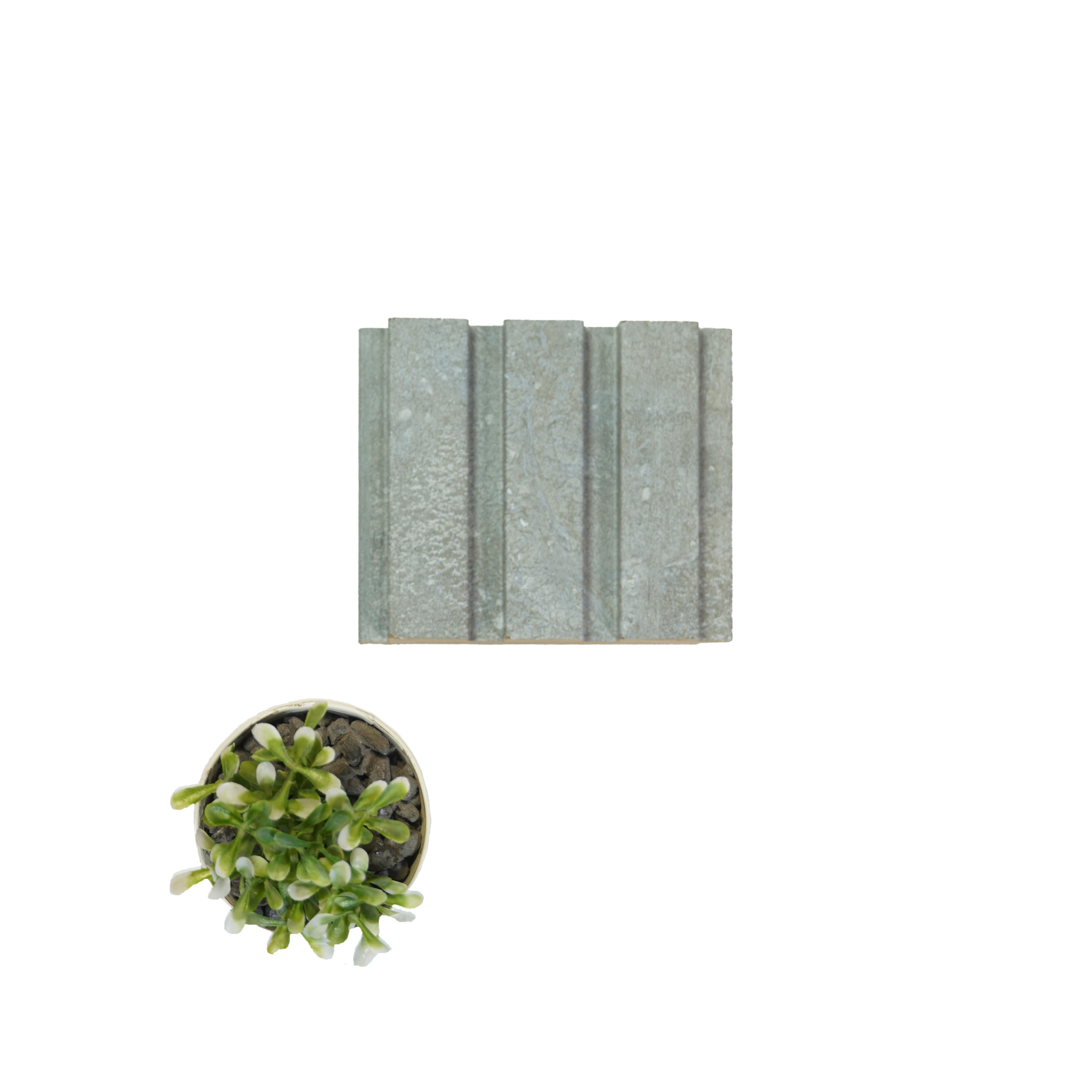 Grey Stone Linear Small Premium Mdf Louver Marble & 9.5x0.39 Ft - Pn 00082