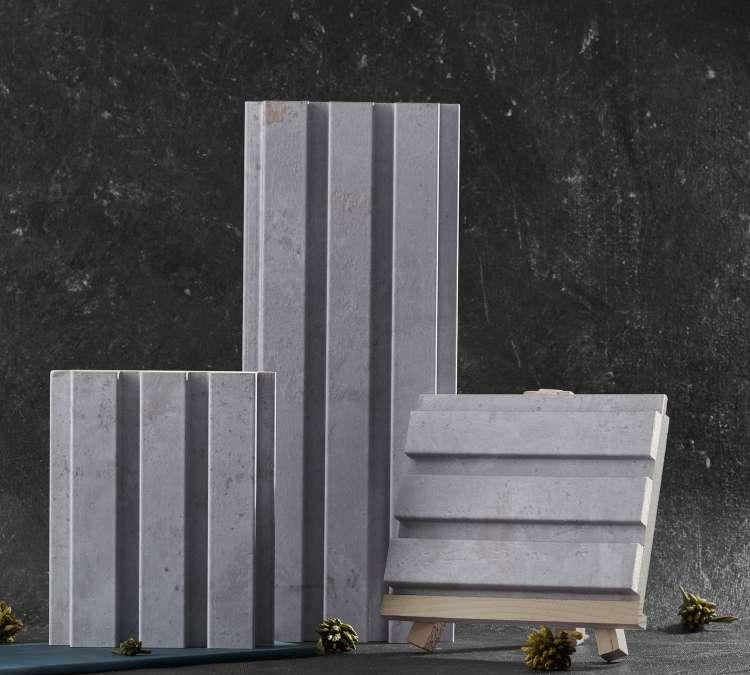 Grey Stone Linear Large Premium Mdf Louver Marble & 9.5x0.39 Ft - Pn 00083