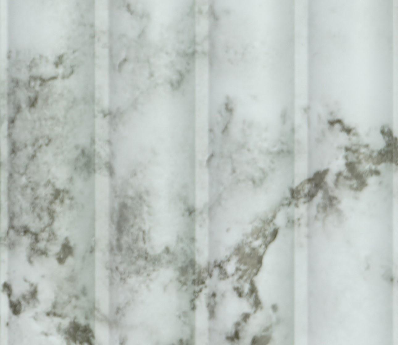 White Marble Scoop Premium Mdf Louver & Stone 9.5x0.39 Ft - Pn 00084