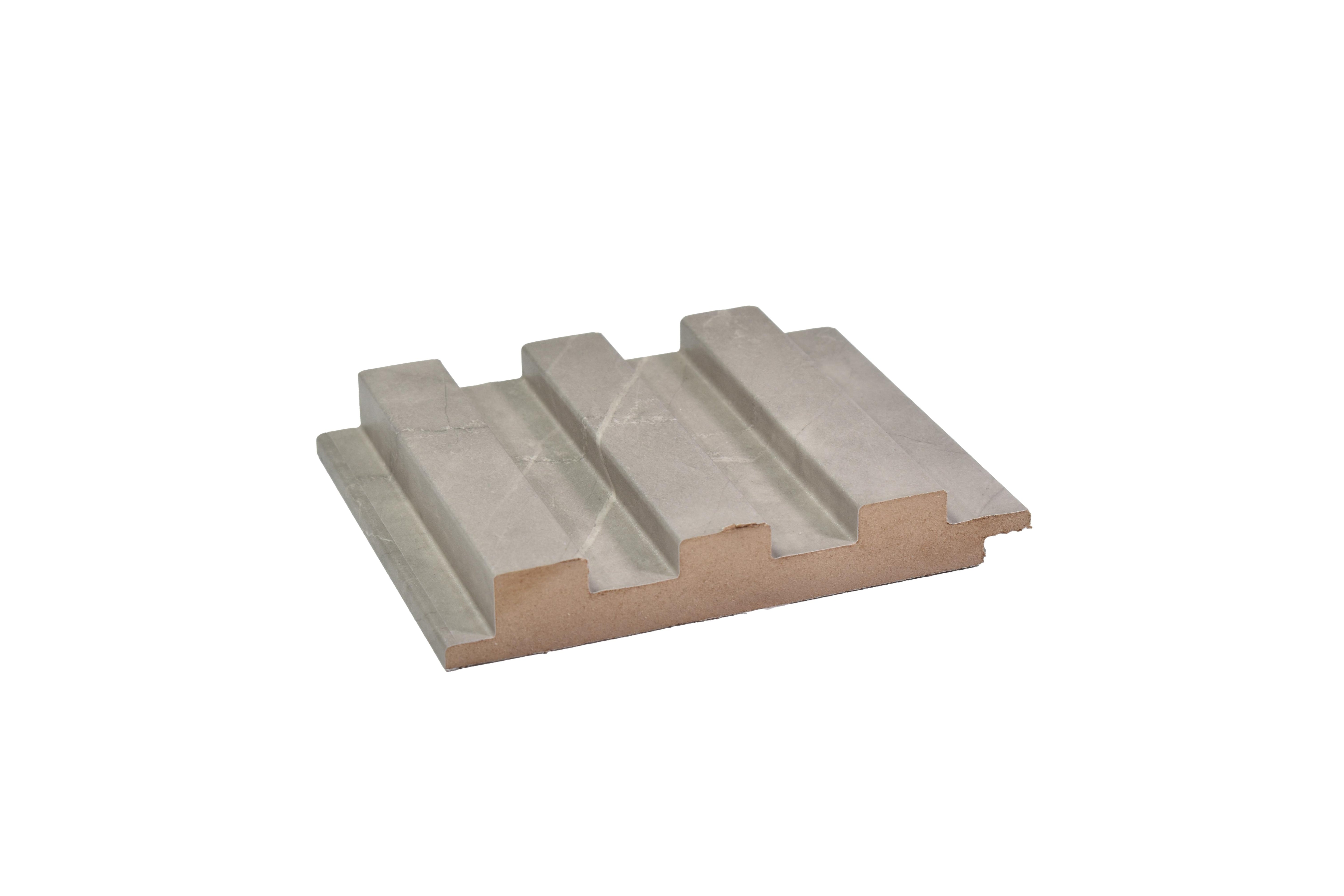 Beige Marble Linear Small Premium Mdf Louver & Stone 9.5x0.39 Ft - Pn 00085