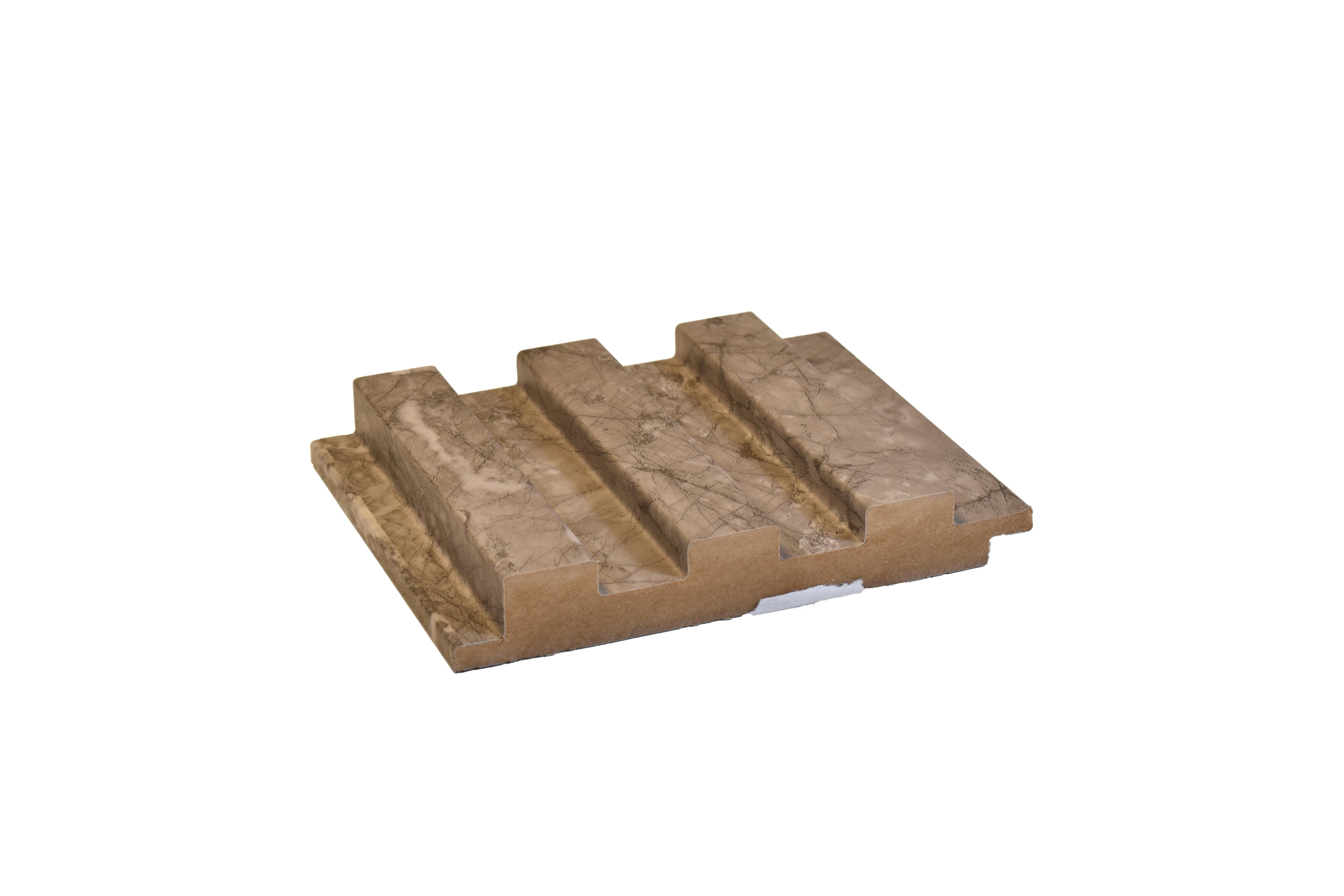 Grey Marble Linear Small Mdf Louver & Stone 9x0.39 Ft - Pn 00089