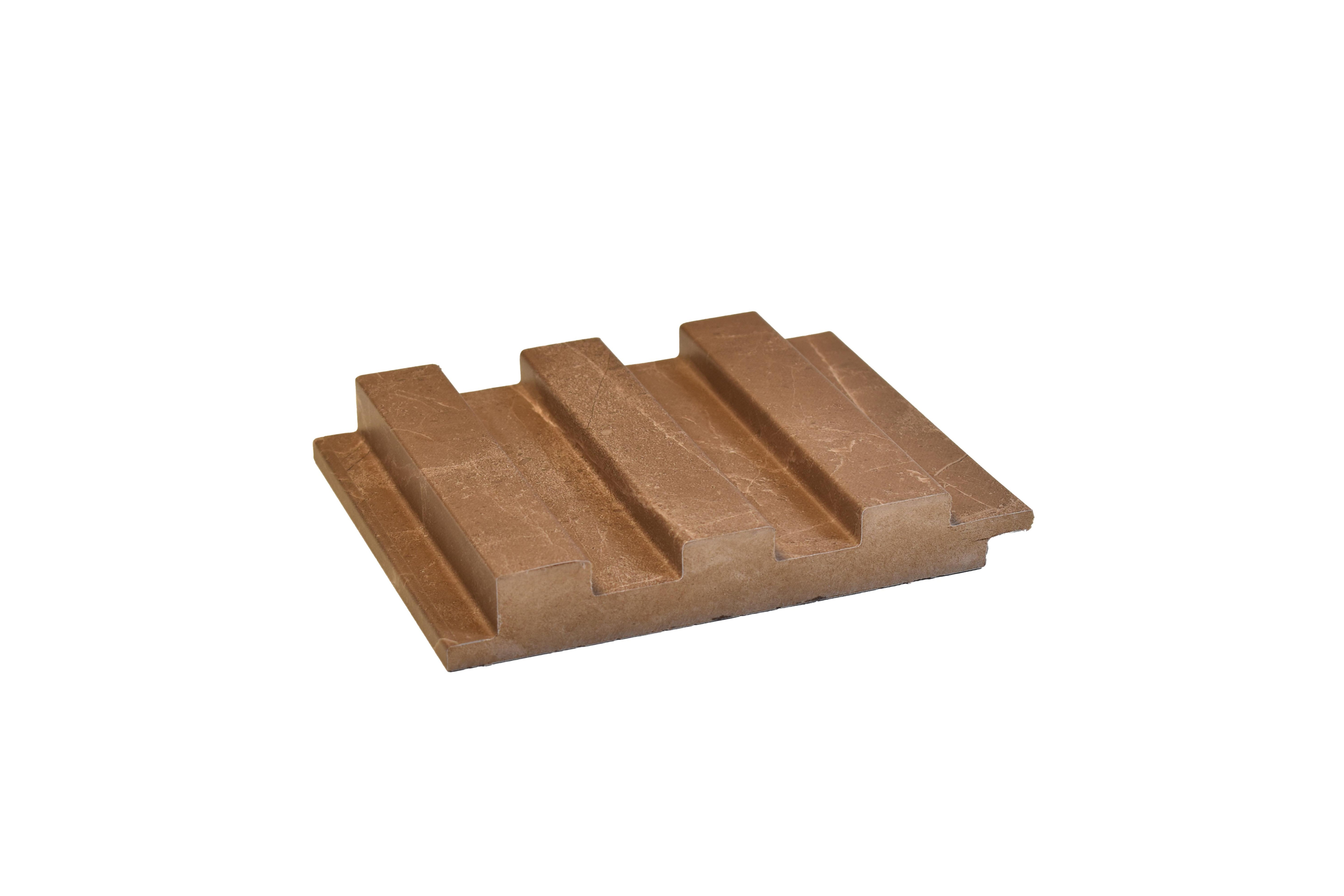 Brown Marble Linear Small Mdf Louver & Stone 9x0.39 Ft - Pn 00090
