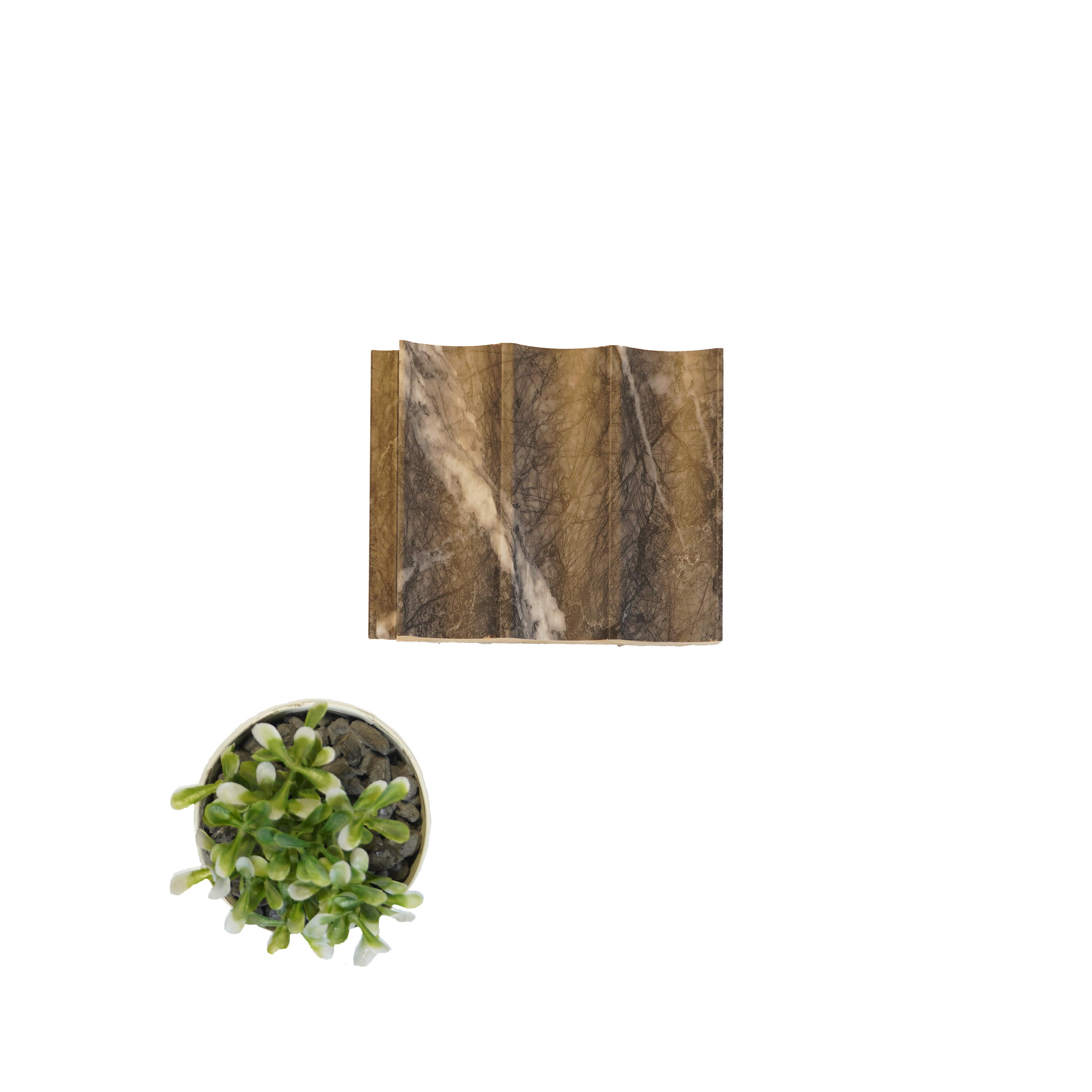 Black Marble Scoop Mdf Louver & Stone Matt 9x0.39 Ft - Pn 00091