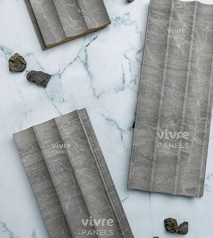 Grey Marble Scoop Mdf Louver & Stone 9x0.39 Ft - Pn 00092